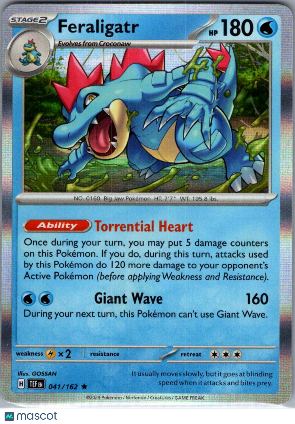2024 Temporal Forces Feraligatr Holo Rare #41/162