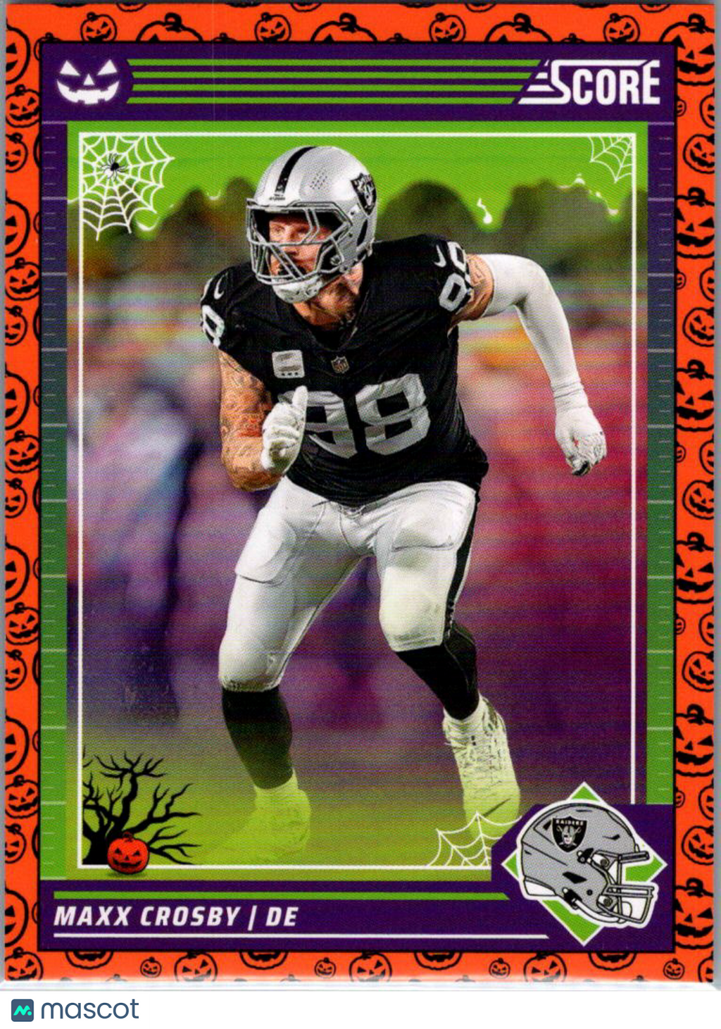 2024 Panini Score Score-A-Treat Maxx Crosby #145 Halloween Orange