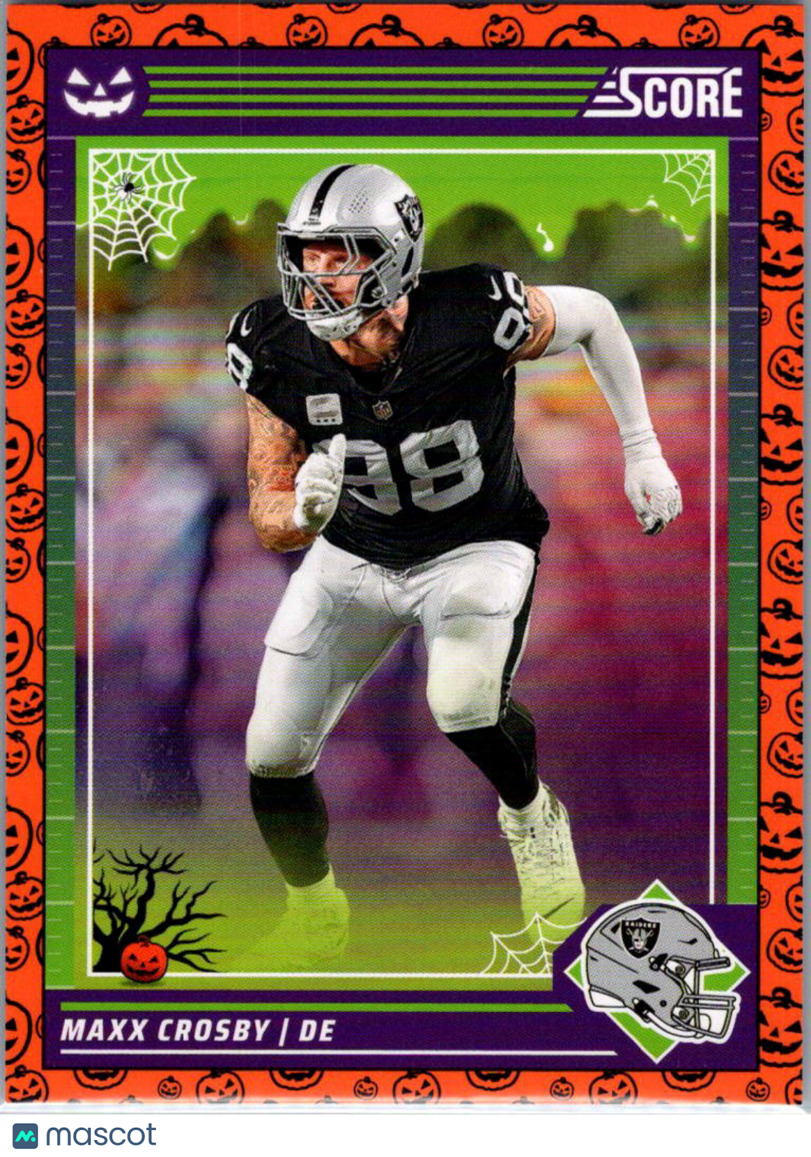 2024 Panini Score Score-A-Treat Maxx Crosby #145 Halloween Orange