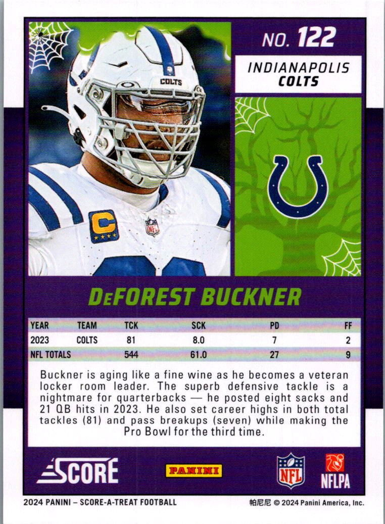 2024 Panini Score Score-A-Treat DeForest Buckner #122 Halloween Green