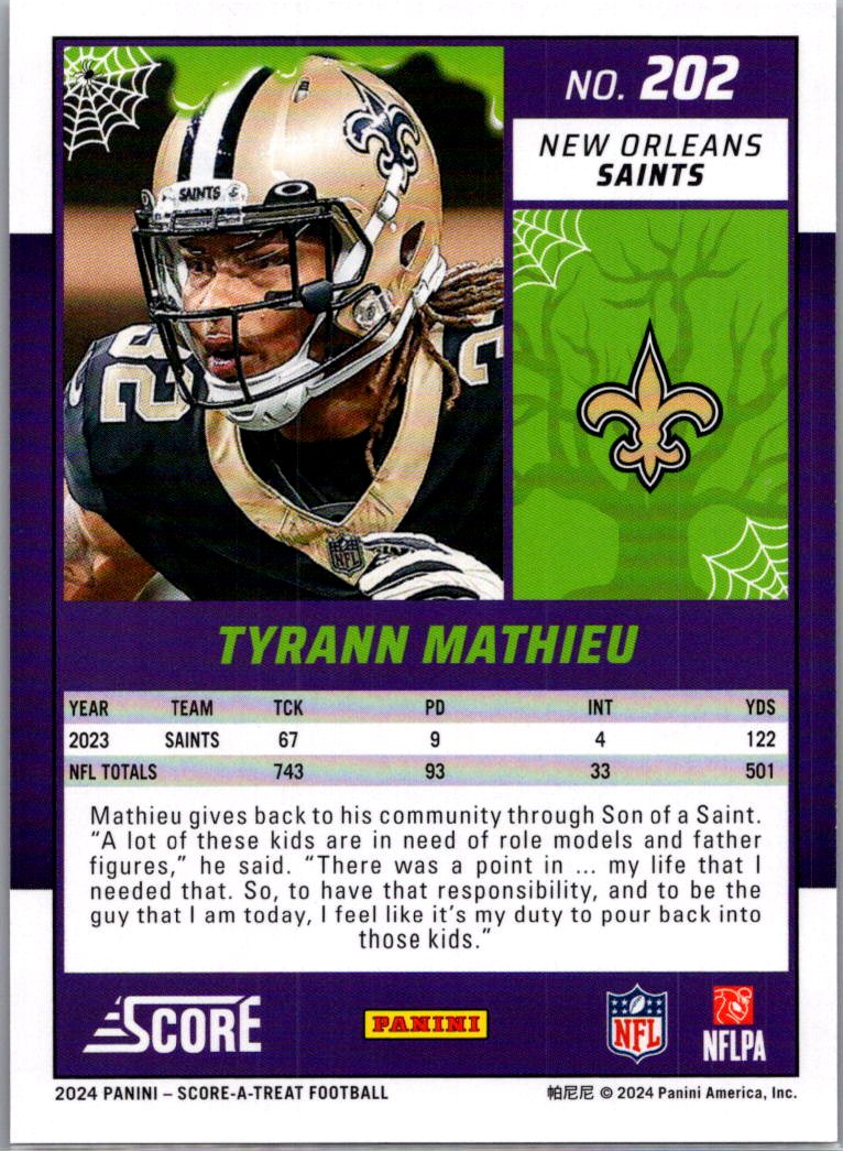 2024 Score Halloween Tyrann Mathieu #202 Halloween Orange