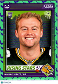 2024 Panini Score-A-Treat Football Michael Pratt #40 Halloween Green RC