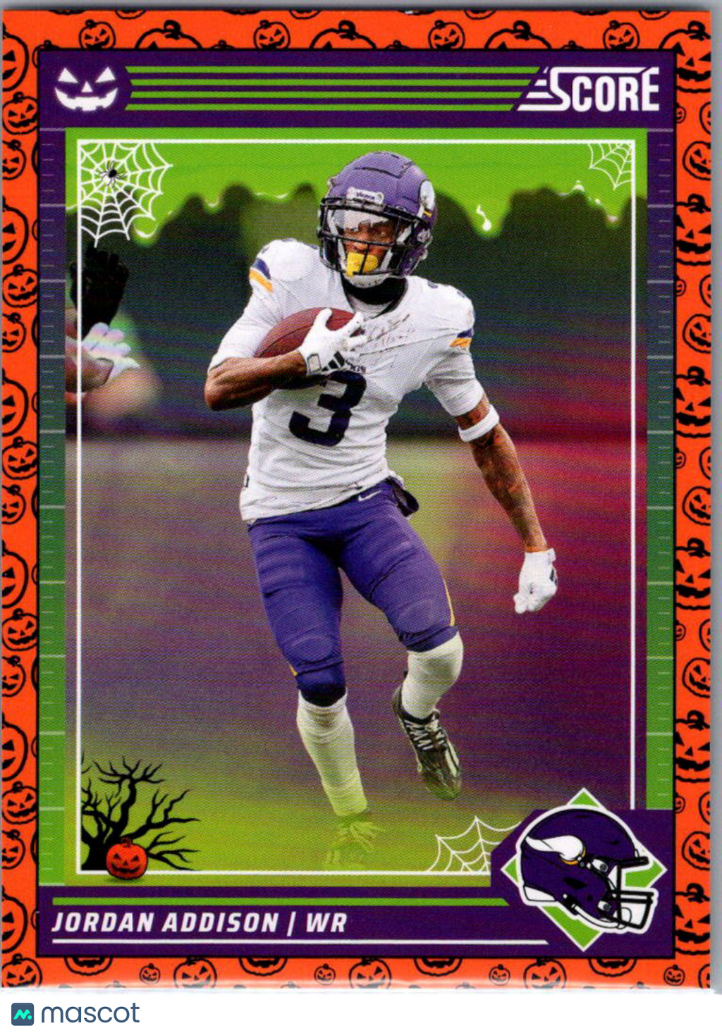 2024 Panini Score Score-A-Treat Jordan Addison #184 Halloween Orange