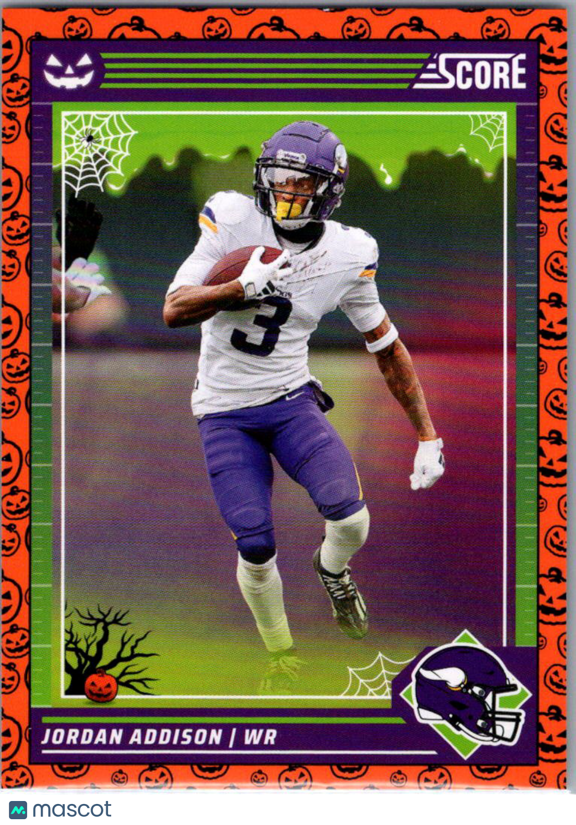 2024 Panini Score Score-A-Treat Jordan Addison #184 Halloween Orange