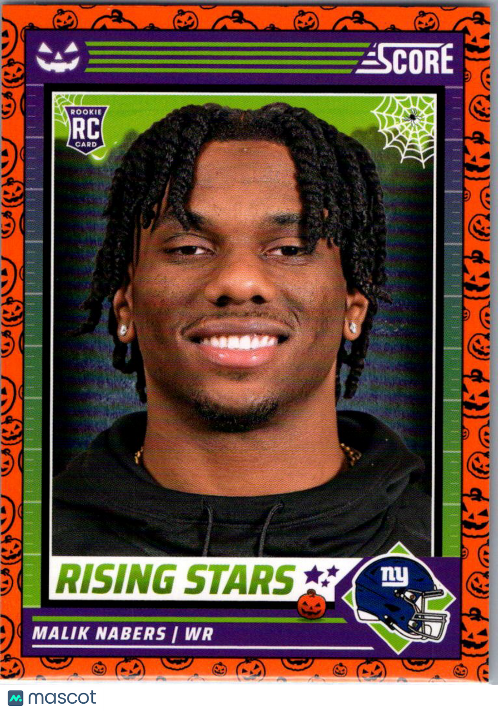 2024 Panini Score-A-Treat Malik Nabers #37 Halloween Orange RC