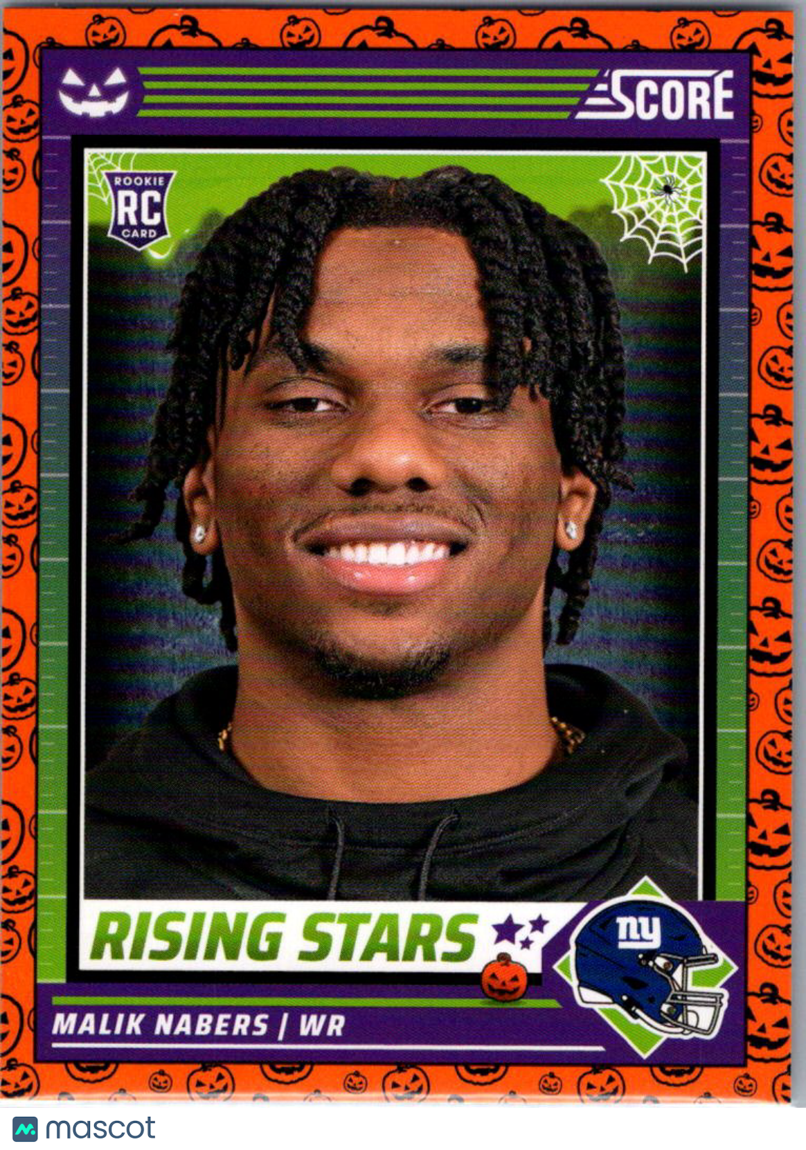 2024 Panini Score-A-Treat Malik Nabers #37 Halloween Orange RC