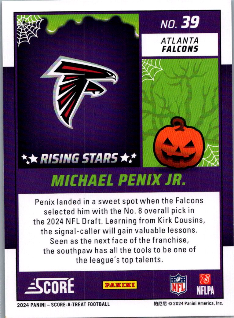 2024 Score Score-A-Treat Football Michael Penix Jr. #39 Halloween Green RC