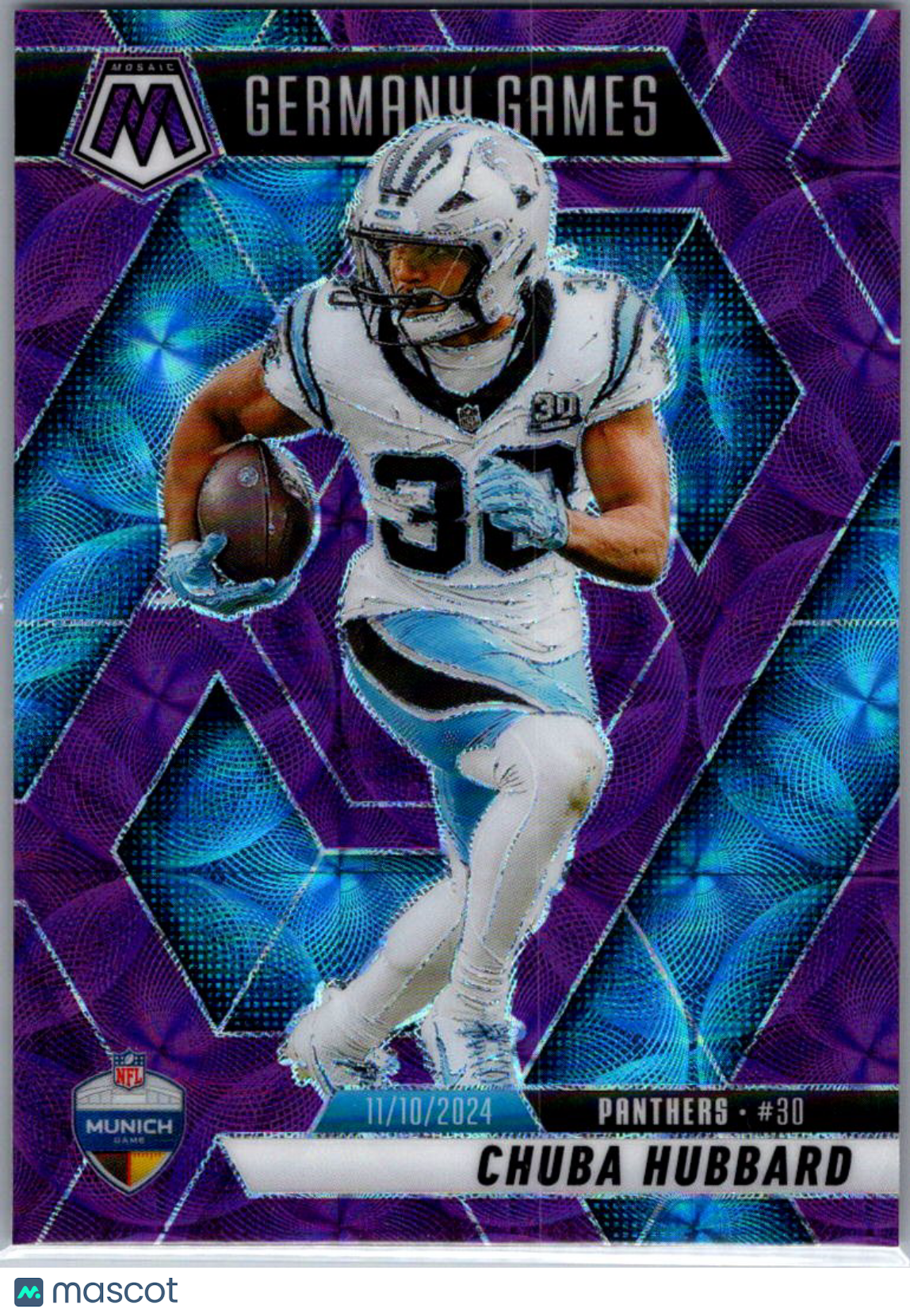 2025 Panini Mosaic Chuba Hubbard #260 Purple Scope