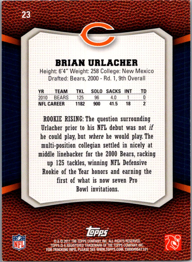 2011 Topps Rookie Rising Brian Urlacher #23