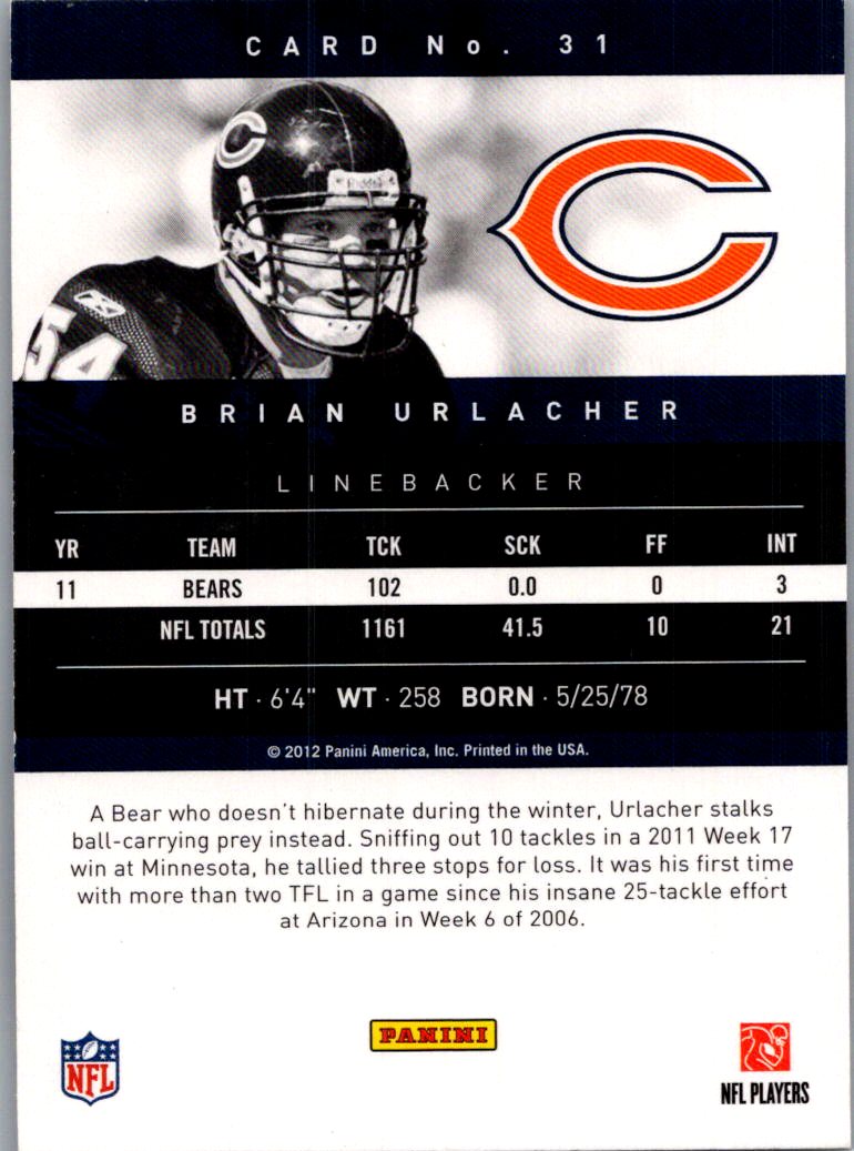 2012 Panini Prestige Brian Urlacher #31