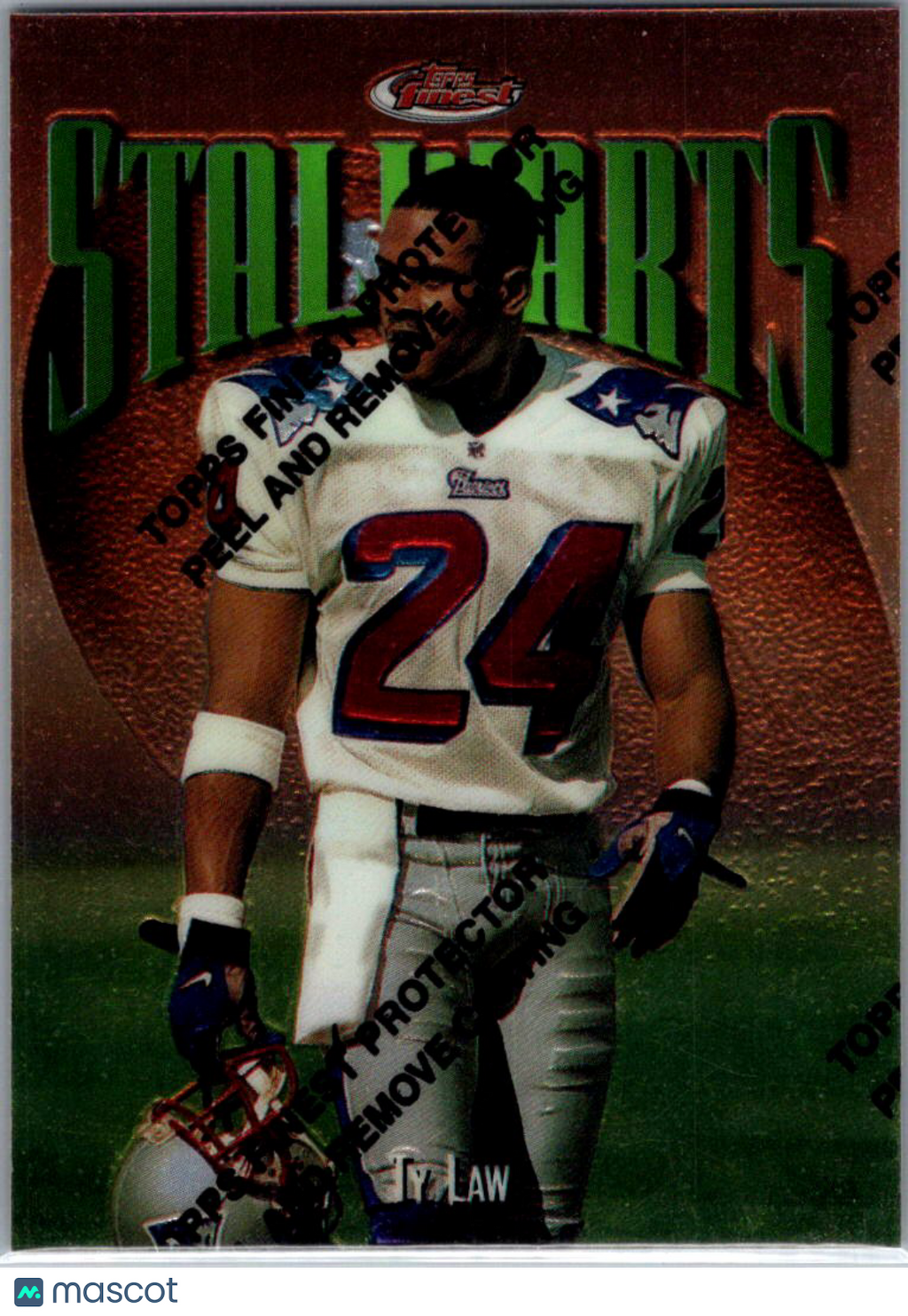1997 Topps Finest Stalwarts Ty Law #182 Reflector with Peel