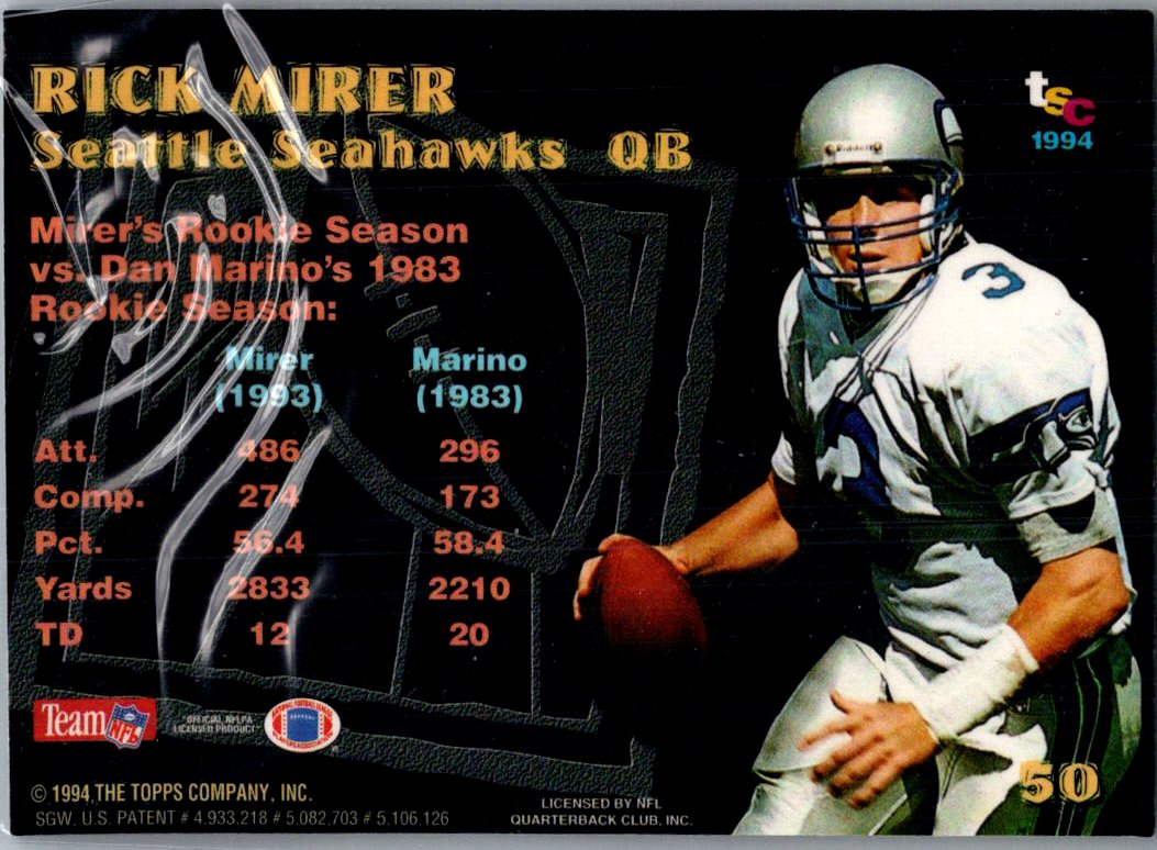 1994 Topps Stadium Club Members Only Rick Mirer #50