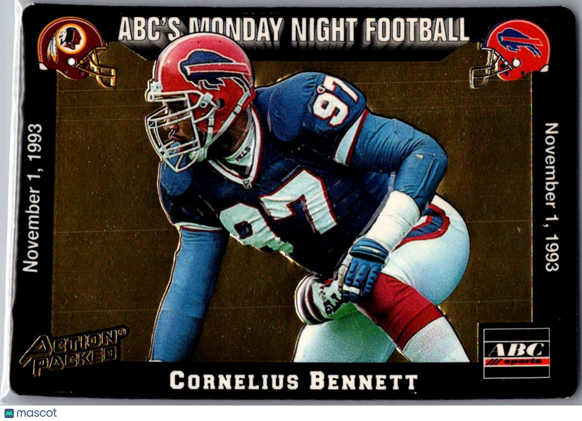 1993 Action Packed ABC's Monday Night Football Cornelius Bennett #37