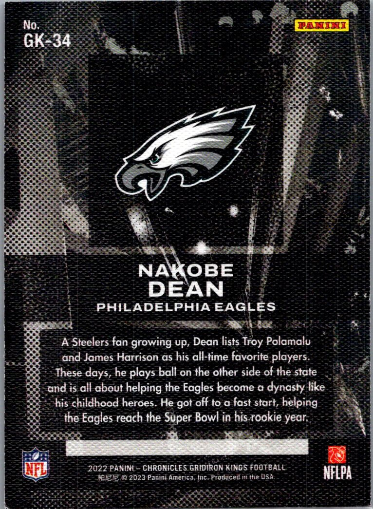 2023 Panini Chronicles Gridiron Kings Nakobe Dean #GK-34 RC