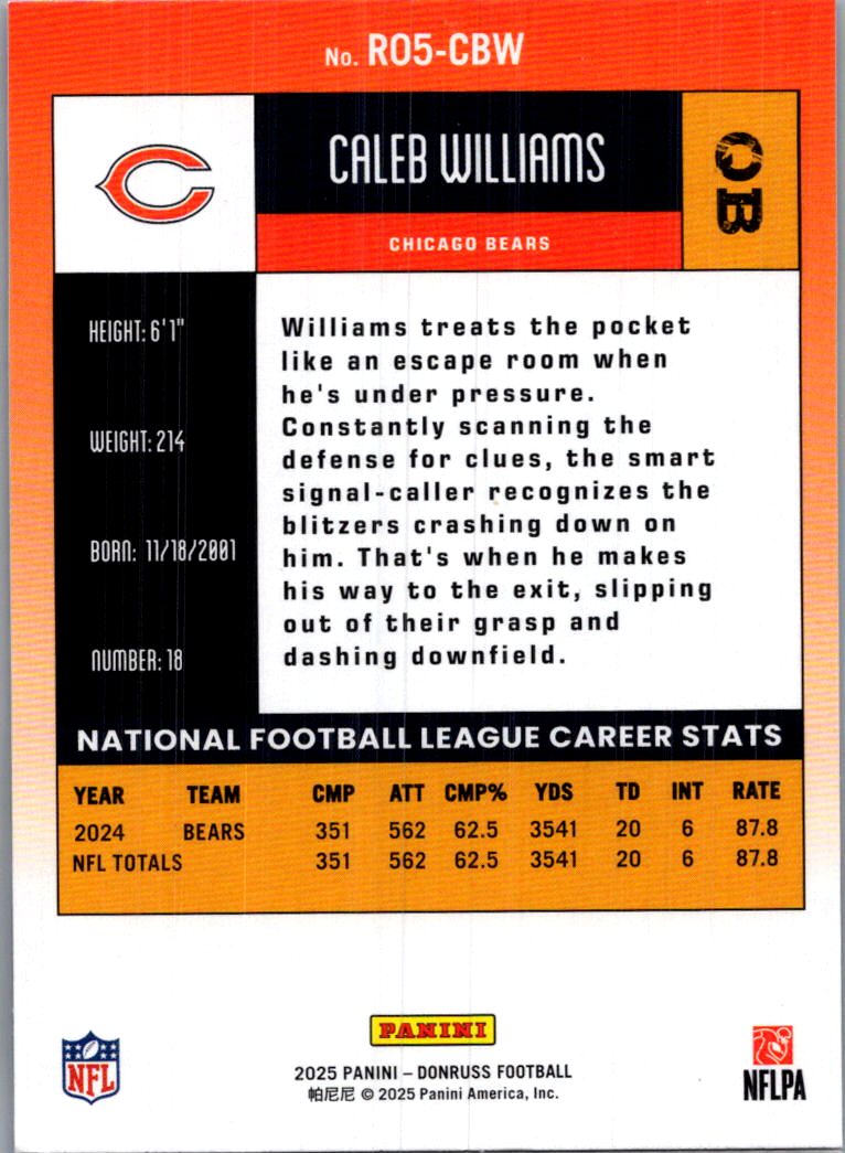 2025 Donruss Caleb Williams #RO5-CBW