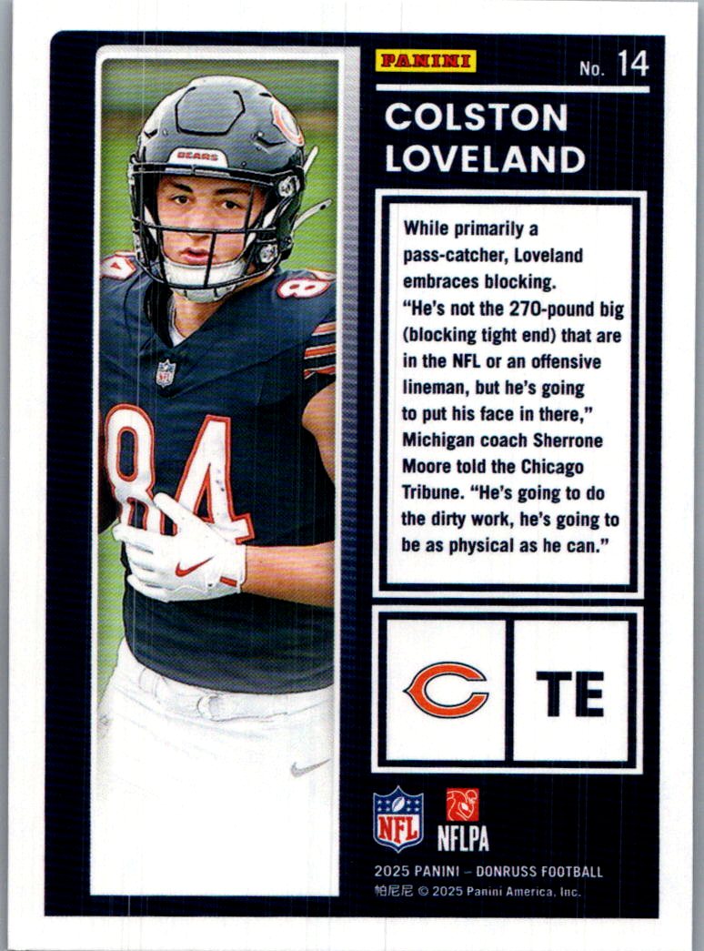 2025 Panini Donruss The Rookies Colston Loveland #14