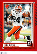 2025 Donruss Nick Chubb #258 Press Proof Red