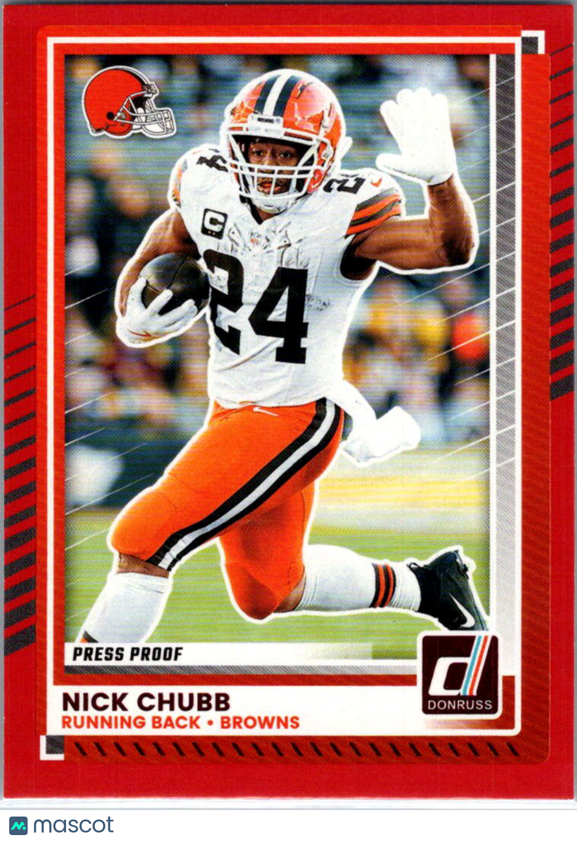 2025 Donruss Nick Chubb #258 Press Proof Red
