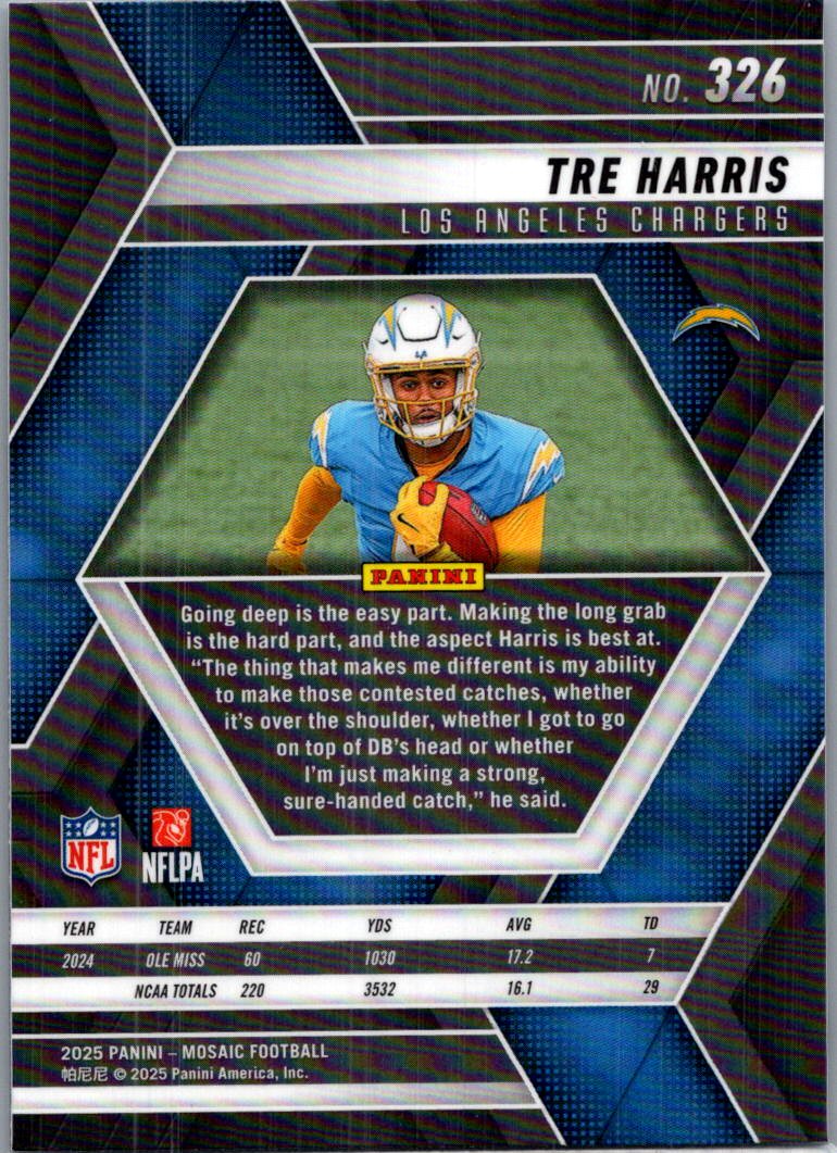 2025 Panini Mosaic Football Tre Harris #326 RC