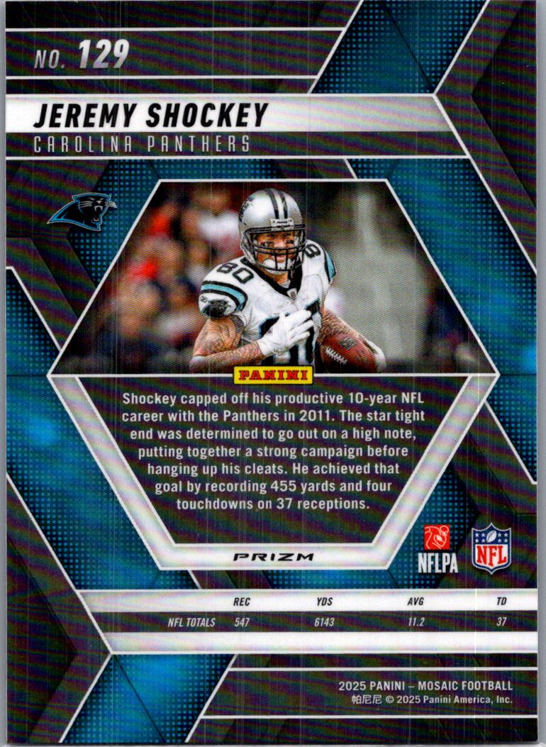 2025 Panini Mosaic Jeremy Shockey #129 Purple Scope