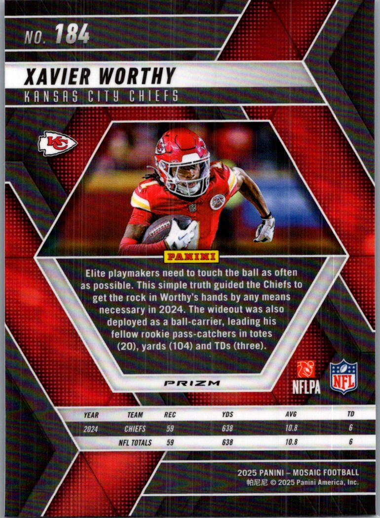 2025 Panini Mosaic Xavier Worthy #184 Silver