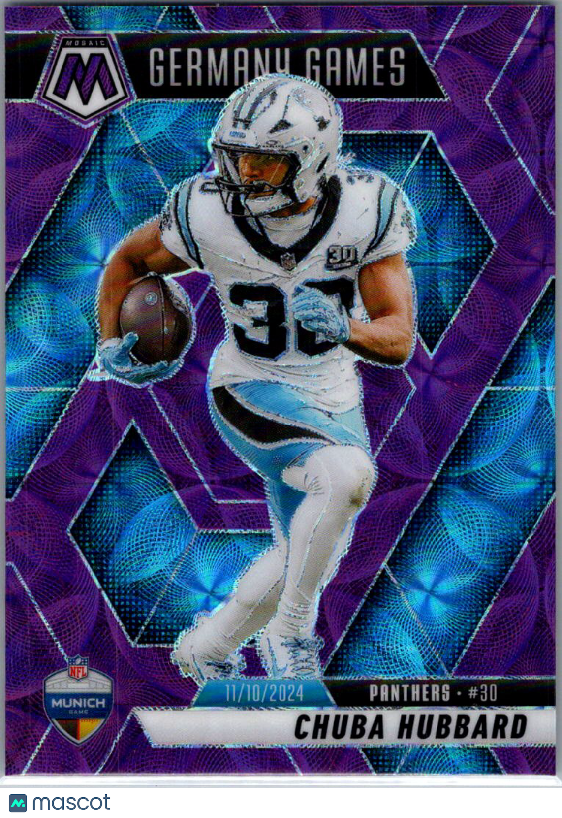 2025 Panini Mosaic Football Chuba Hubbard #260 Purple Scope