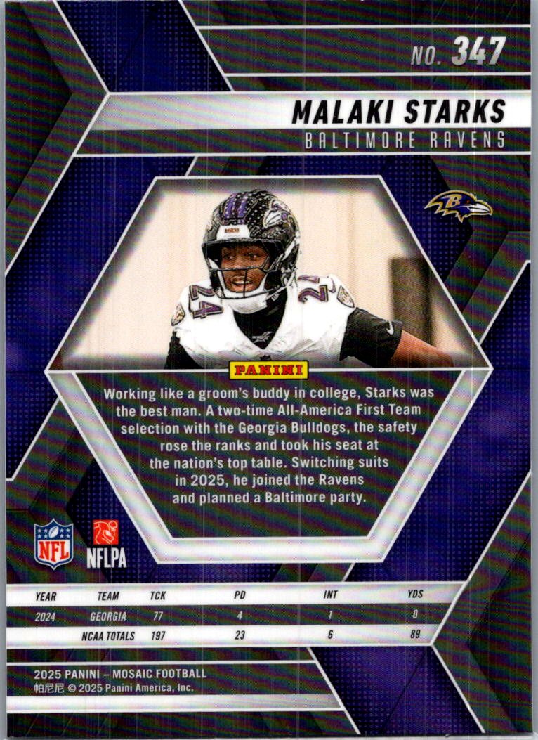 2025 Panini Mosaic Malaki Starks #347 RC