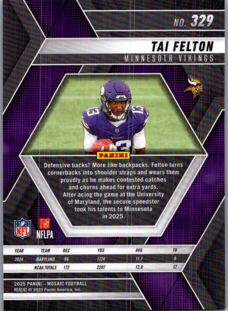 2025 Panini Mosaic Tai Felton #329 RC