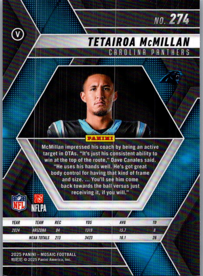 2025 Panini Mosaic Tetairoa McMillan #274 RC