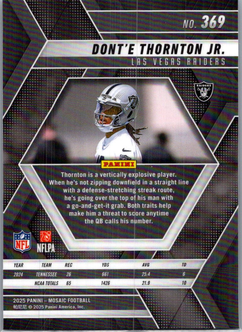 2025 Panini Mosaic Football Dont'e Thornton Jr. #369 RC