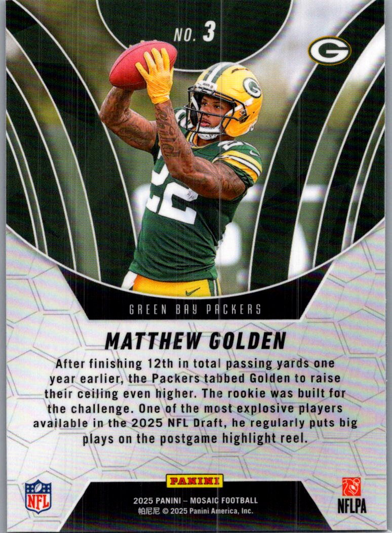 2025 Panini Mosaic Matthew Golden #3 RC