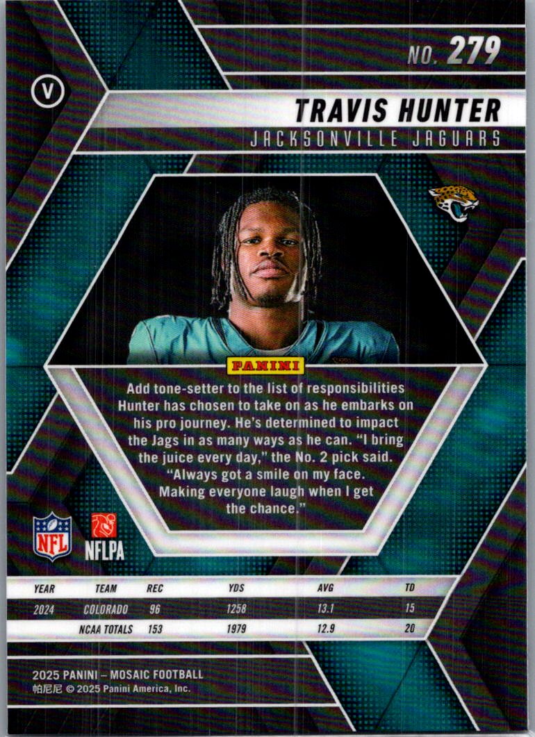 2025 Panini Mosaic Football Travis Hunter #279 RC