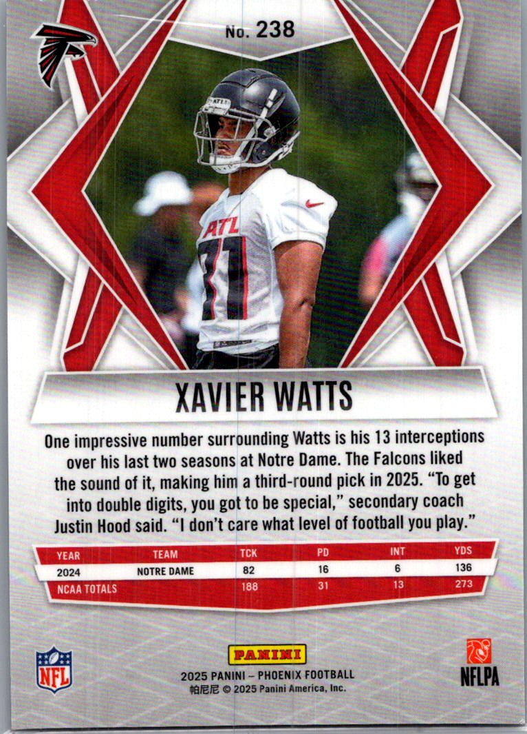 2025 Panini Phoenix Football Xavier Watts #238 RC