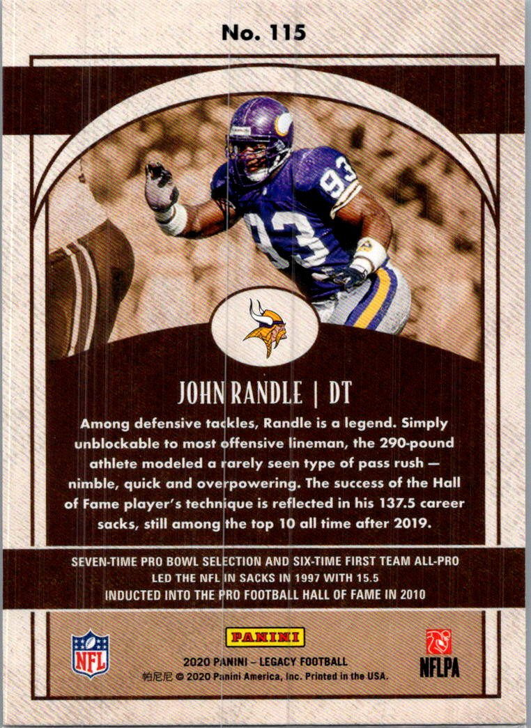 2020 Panini Legacy Legends John Randle #115