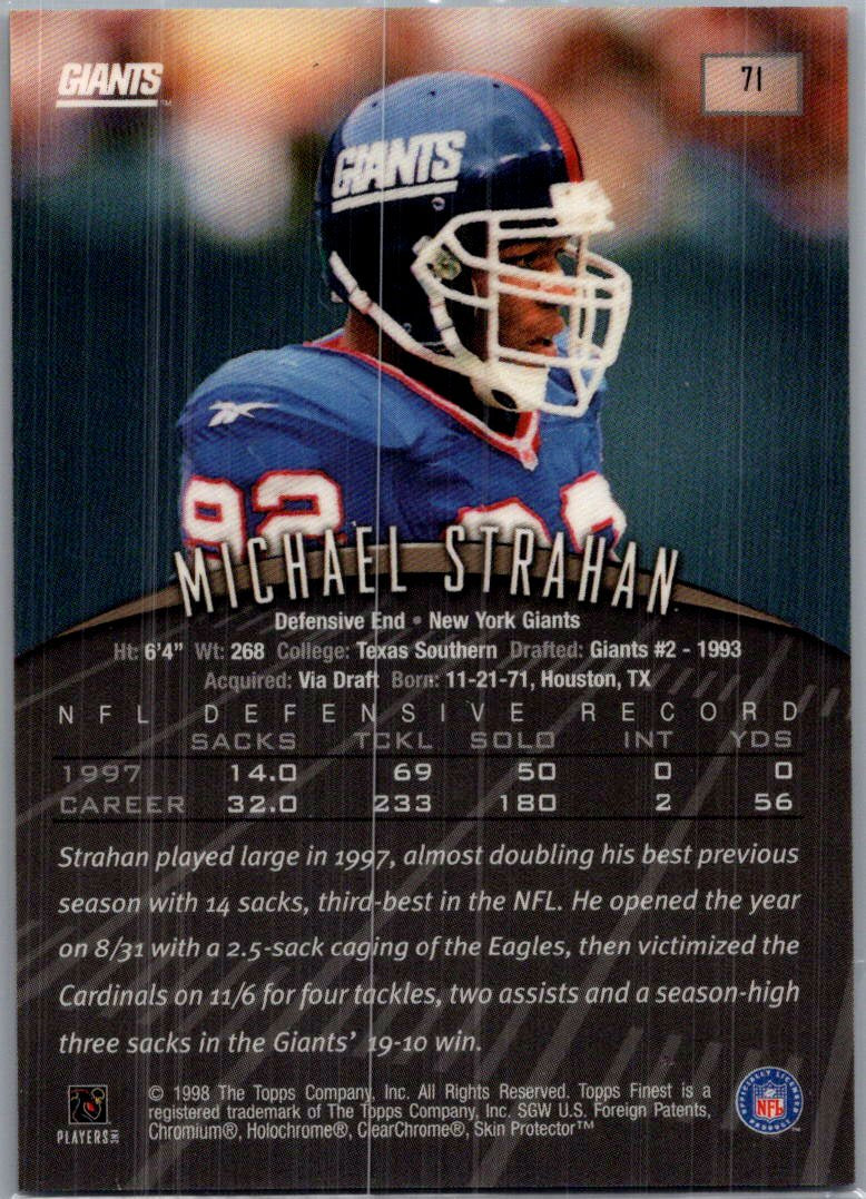 1998 Topps Finest Michael Strahan #71