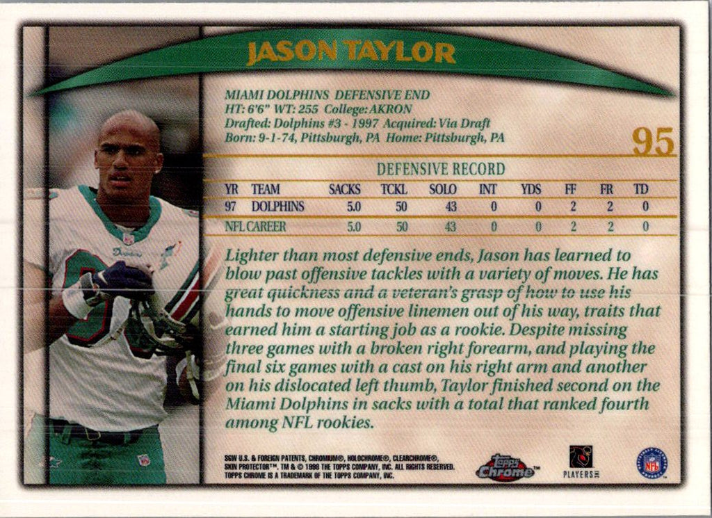 1999 Topps Chrome Jason Taylor #95