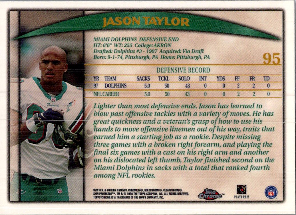 1999 Topps Chrome Jason Taylor #95