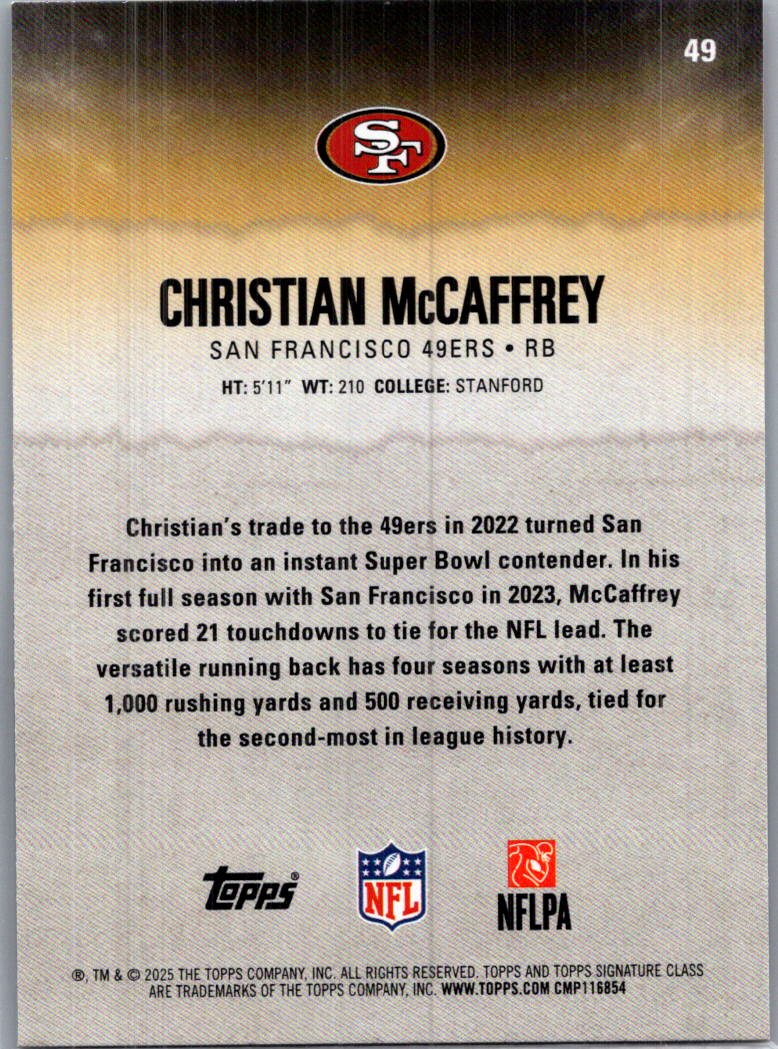 2025 Topps Composite Christian McCaffrey #49 Red & Black