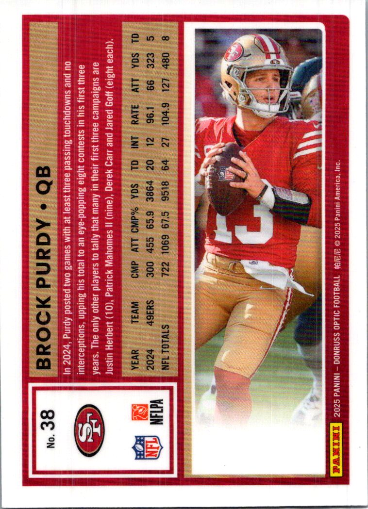 2025 Panini Donruss Optic Brock Purdy #38