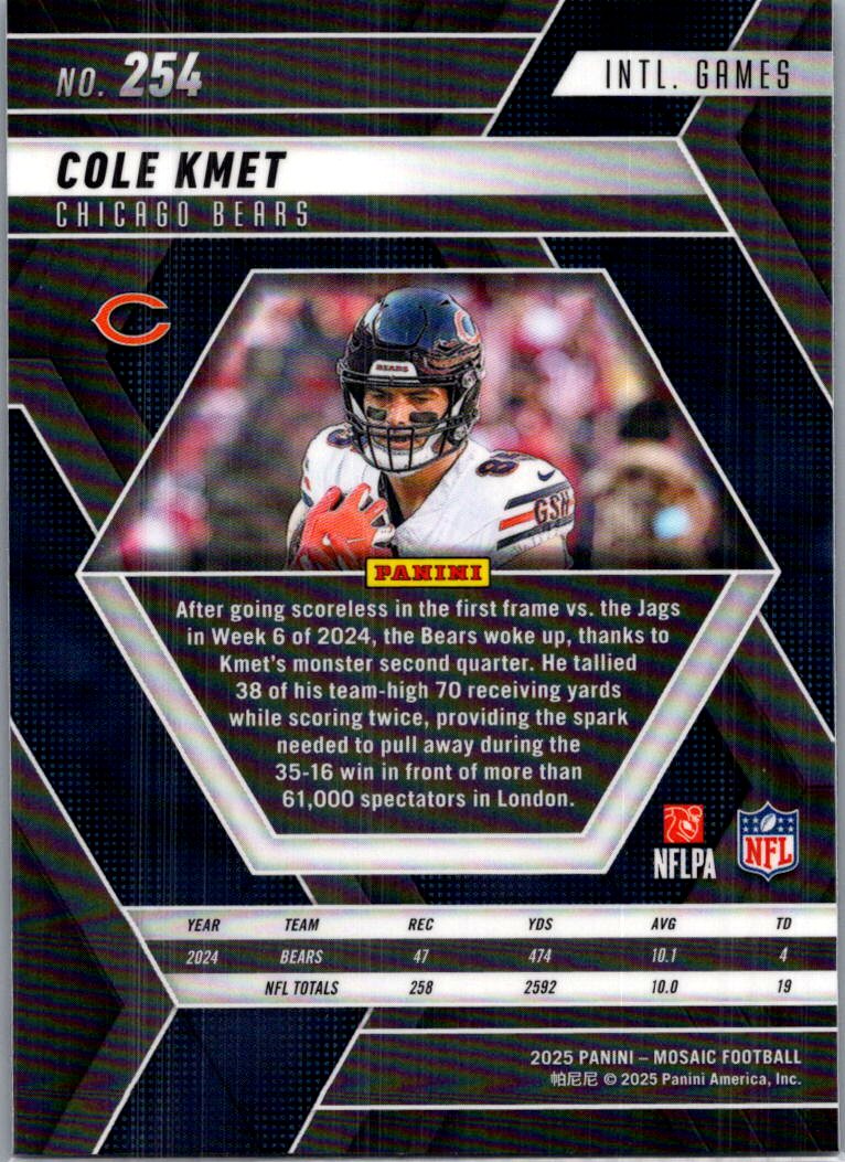 2025 Panini Mosaic Cole Kmet #254
