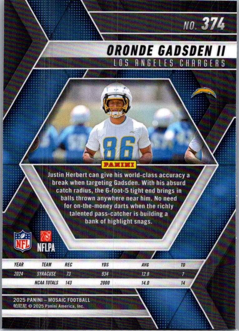 2025 Panini Mosaic Football Oronde Gadsden II #374 RC