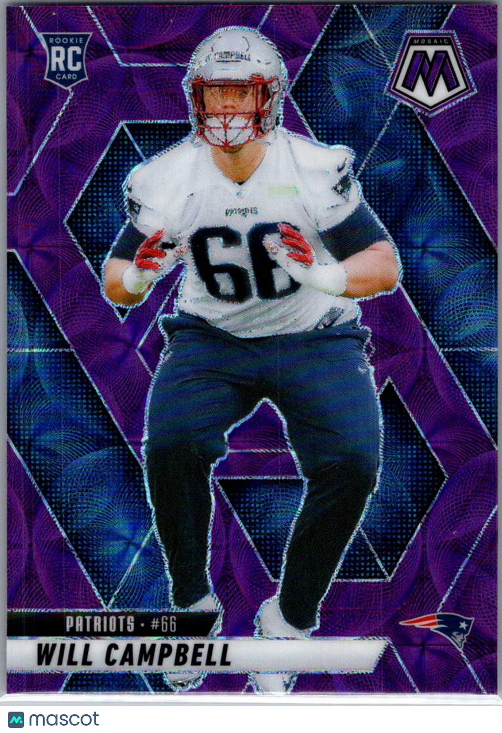 2025 Panini Mosaic Football Will Campbell #378 Purple RC