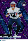 2025 Panini Mosaic Football Will Campbell #378 Purple RC
