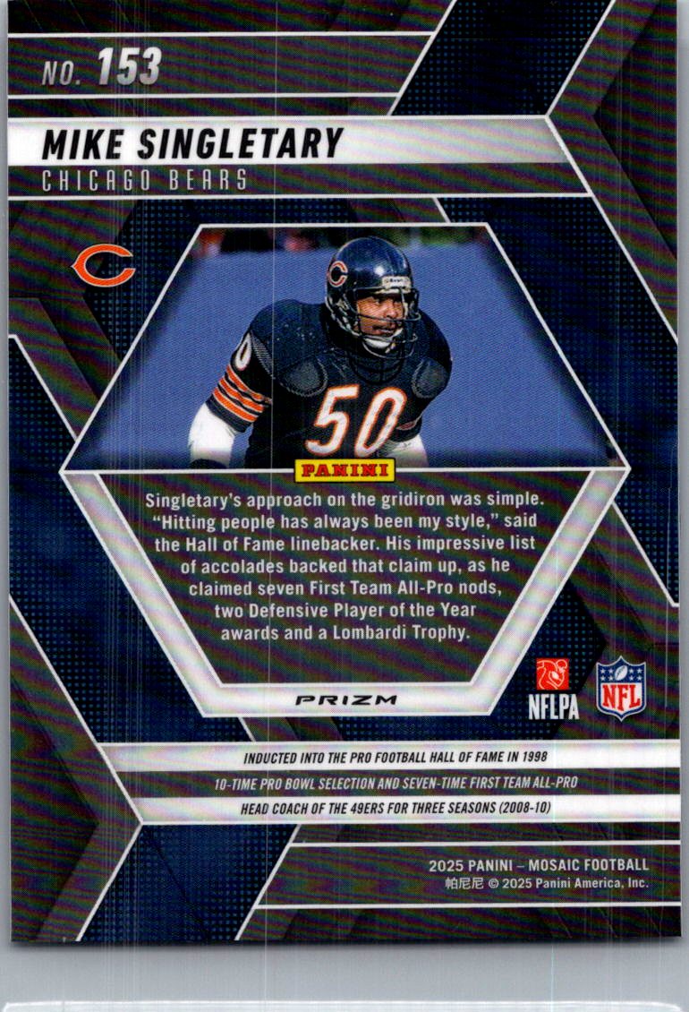 2025 Panini Mosaic Football Mike Singletary #153 Purple Scope