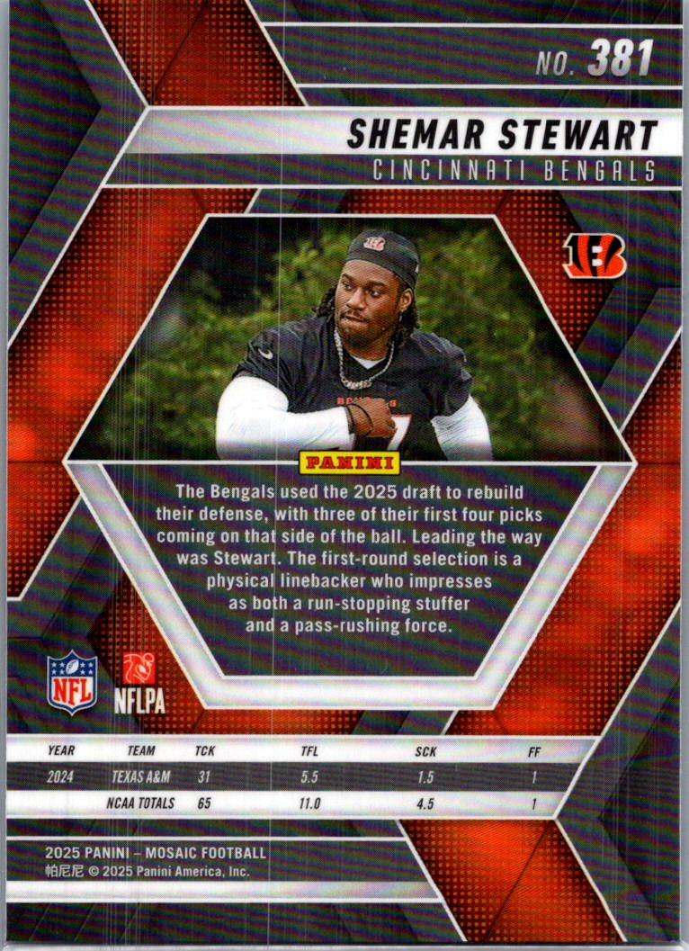 2025 Panini Mosaic Football Shemar Stewart #381 RC