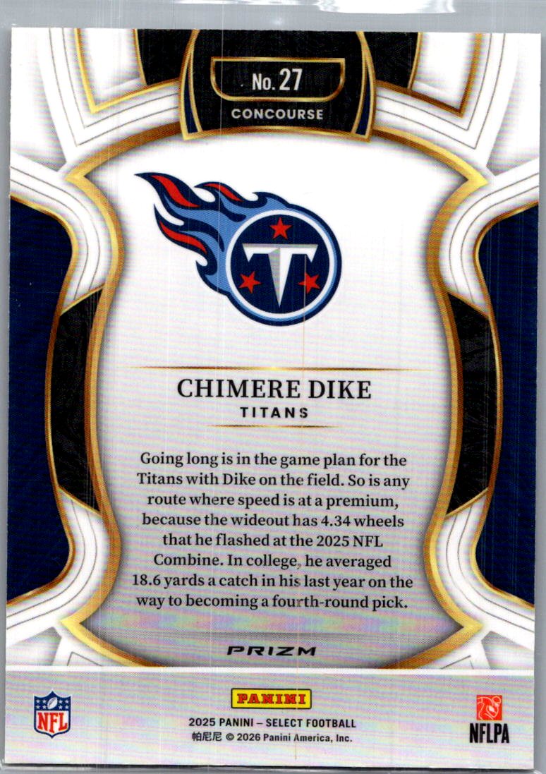 2026 Panini Select Chimere Dike #27 Yellow Shock Prizm RC