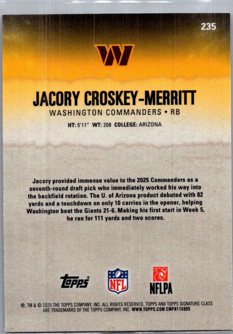 2025 Topps Composite Jacory Croskey-Merritt #235 Refractor RC