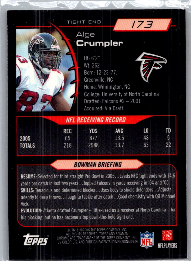 2006 Bowman Chrome Alge Crumpler #173