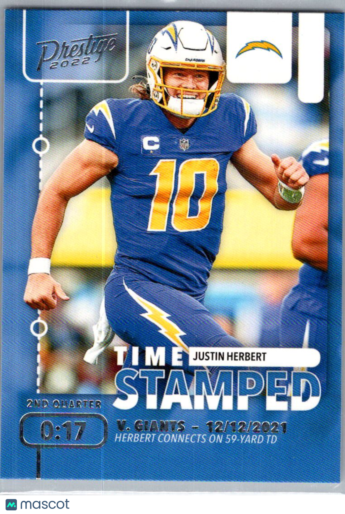 2022 Panini Prestige Time Stamped Justin Herbert #TS-6