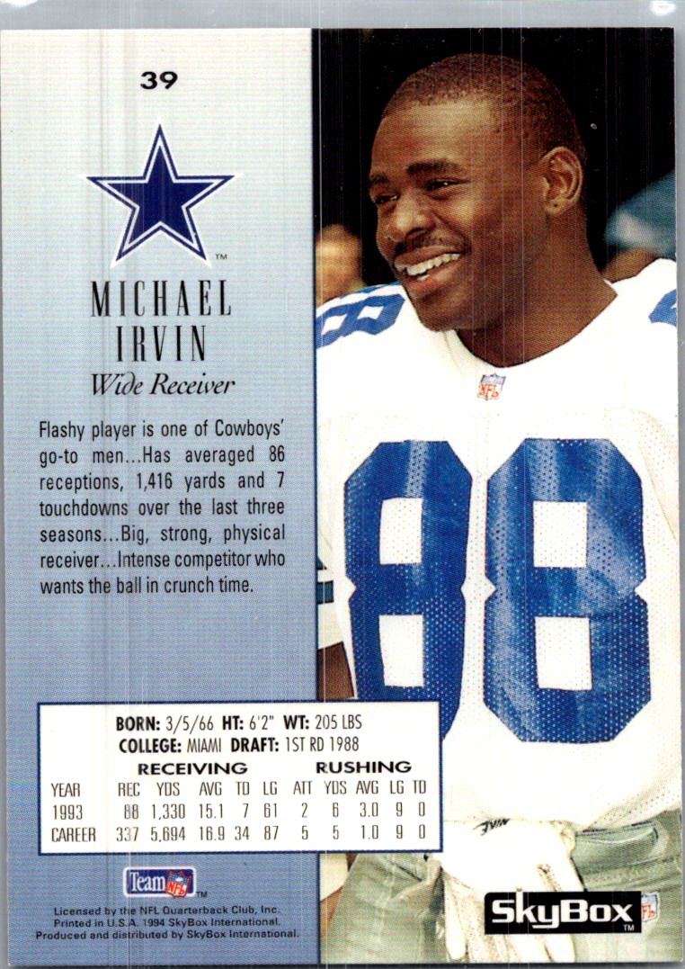 1994 SkyBox Michael Irvin #39